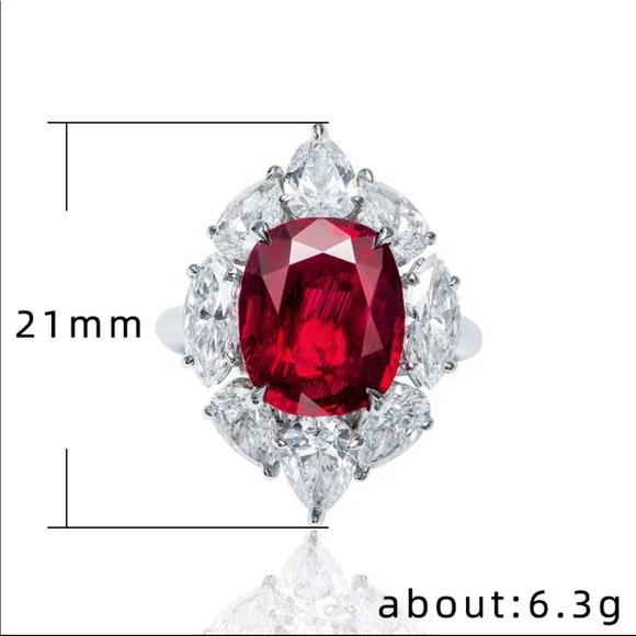 New Women’s 925 Silver Diamond Ruby Girls Ring - Picture 5 of 5